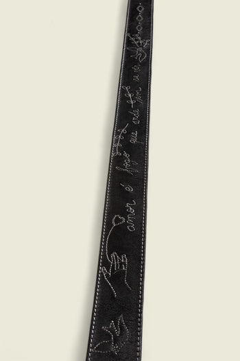 Ebony embroidered belt