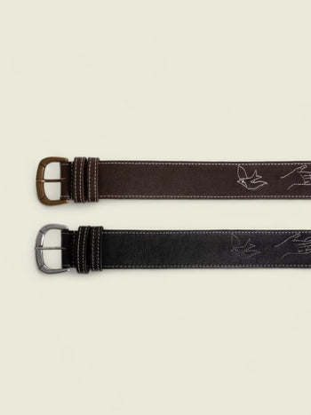 Ebony embroidered belt