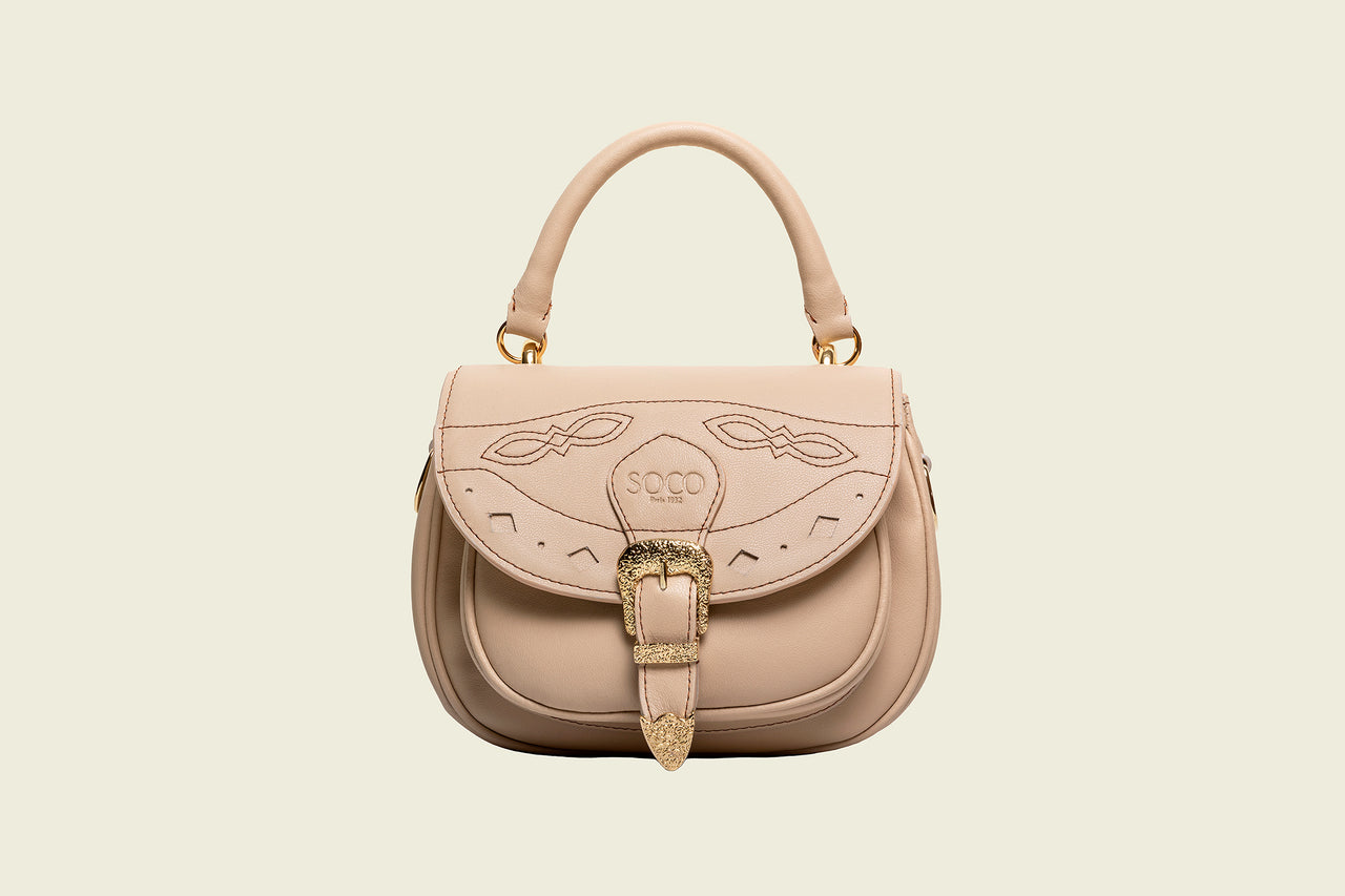 sac compact en cuir premium au style western rock