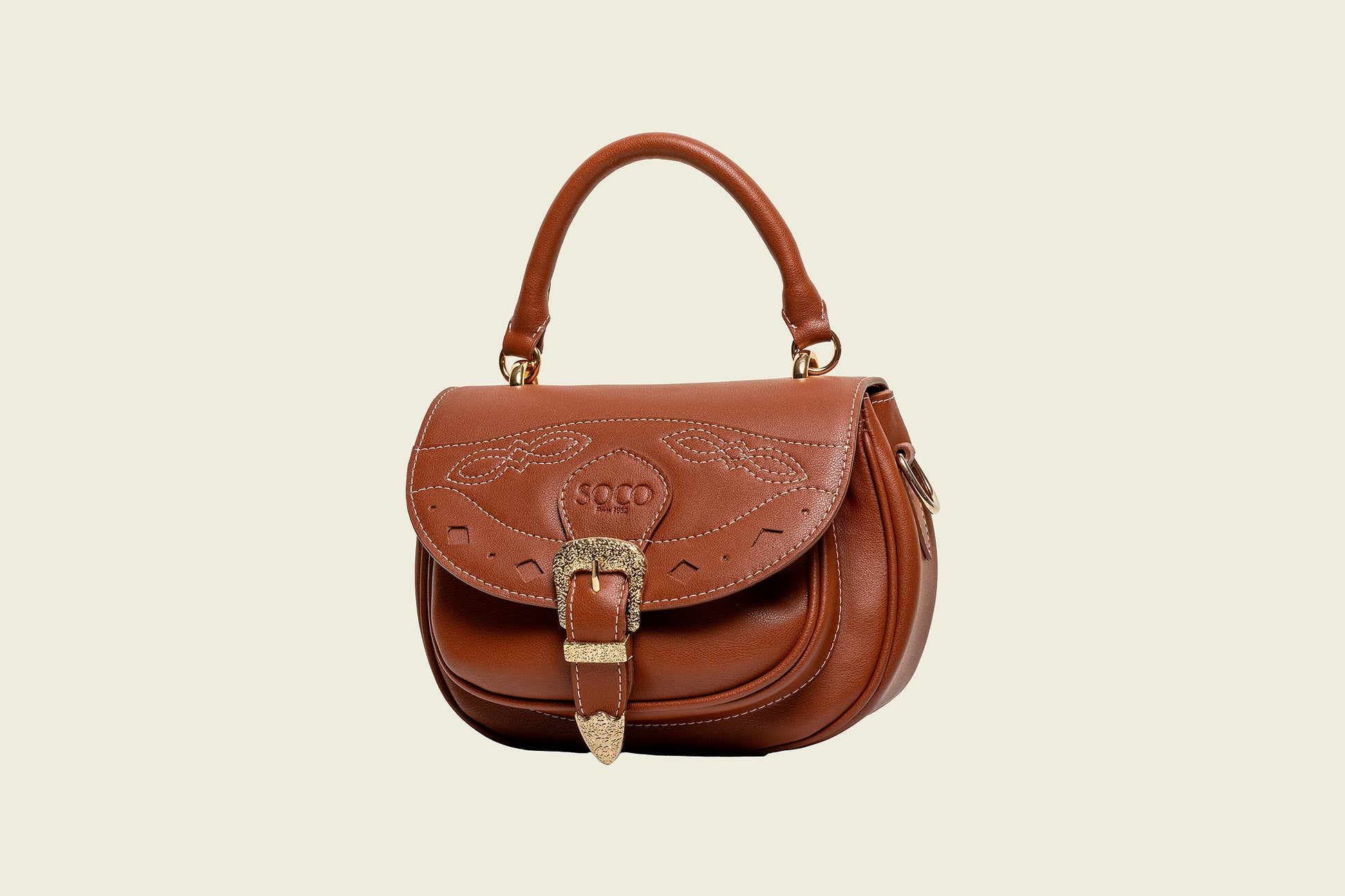 sac compact en cuir premium au style western rock