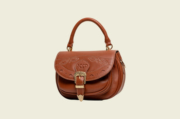 sac compact en cuir premium au style western rock